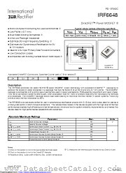PB-IRF6648 datasheet pdf International Rectifier
