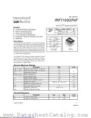 IRF7103QTRPBF datasheet pdf International Rectifier