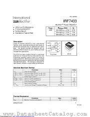 PB-IRF7433 datasheet pdf International Rectifier