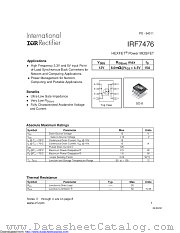 PB-IRF7476 datasheet pdf International Rectifier