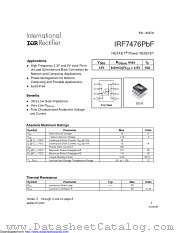 IRF7476PBF datasheet pdf International Rectifier