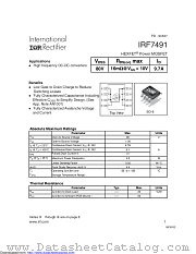 PB-IRF7491 datasheet pdf International Rectifier