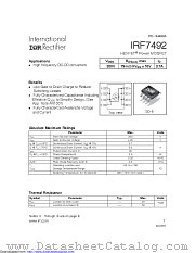 PB-IRF7492 datasheet pdf International Rectifier