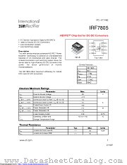 PB-IRF7805A datasheet pdf International Rectifier