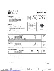 PB-IRF7805Z datasheet pdf International Rectifier