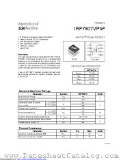 IRF7807VPBF datasheet pdf International Rectifier