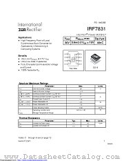 PB-IRF7831 datasheet pdf International Rectifier