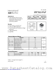 IRF7831TRPBF datasheet pdf International Rectifier