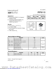 PB-IRF8113 datasheet pdf International Rectifier
