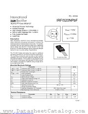 IRFI520NPBF datasheet pdf International Rectifier