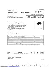 PB-IRFL4315 datasheet pdf International Rectifier