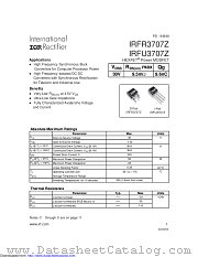 PB-IRFR3707Z datasheet pdf International Rectifier