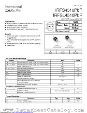 IRFS4510TRLPBF datasheet pdf International Rectifier