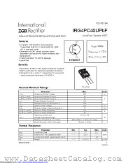 IRG4PC40UPBF datasheet pdf International Rectifier