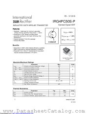 PB-IRG4PC50S-P datasheet pdf International Rectifier