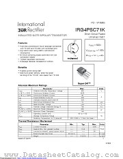IRG4PSC71KPBF datasheet pdf International Rectifier