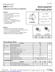 IRGP4066PBF datasheet pdf International Rectifier