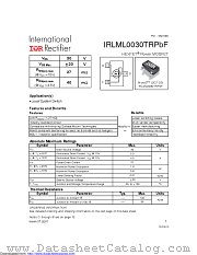 IRLML0030TRPBF datasheet pdf International Rectifier