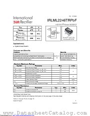 IRLML2246TRPBF datasheet pdf International Rectifier