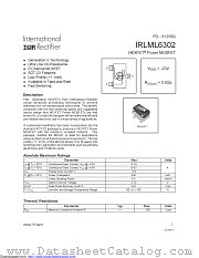 PB-IRLML6302 datasheet pdf International Rectifier