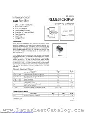 IRLML6402GTRPBF datasheet pdf International Rectifier