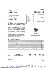 PB-IRLMS1503 datasheet pdf International Rectifier