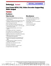 TW9960 datasheet pdf Intersil