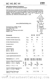 BC140-10 datasheet pdf ITT Semiconductors