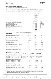 BC170B datasheet pdf ITT Semiconductors