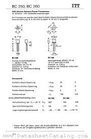 BC250B datasheet pdf ITT Semiconductors
