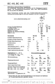 BC415 datasheet pdf ITT Semiconductors