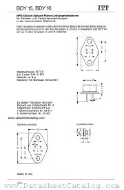BDY16B datasheet pdf ITT Semiconductors
