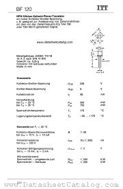 BF120 datasheet pdf ITT Semiconductors