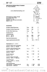 BF137 datasheet pdf ITT Semiconductors