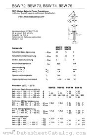 BSW74 datasheet pdf ITT Semiconductors