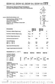 BSW82 datasheet pdf ITT Semiconductors