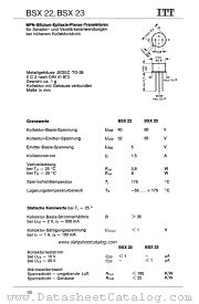 BSX22 datasheet pdf ITT Semiconductors