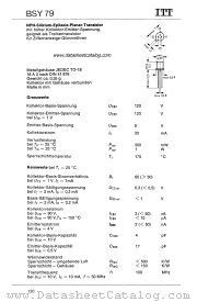BSY79 datasheet pdf ITT Semiconductors