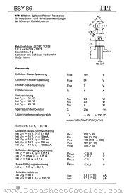 BSY86 datasheet pdf ITT Semiconductors