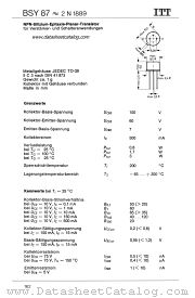 BSY87 datasheet pdf ITT Semiconductors