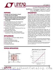 LTC4071IMS8E#TRPBF datasheet pdf Linear Technology