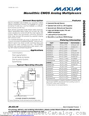 DG508ADJ+ datasheet pdf MAXIM - Dallas Semiconductor