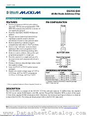DS2502-E48+ datasheet pdf MAXIM - Dallas Semiconductor