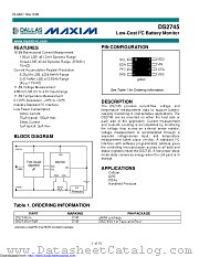 DS2745U+ datasheet pdf MAXIM - Dallas Semiconductor