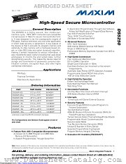 DS5250F-1N5+ datasheet pdf MAXIM - Dallas Semiconductor