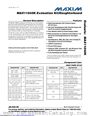 MAX11040KEVKIT# datasheet pdf MAXIM - Dallas Semiconductor
