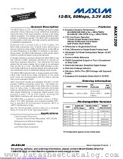 MAX1208ETL+ datasheet pdf MAXIM - Dallas Semiconductor