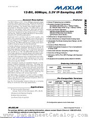 MAX1209ETL+ datasheet pdf MAXIM - Dallas Semiconductor
