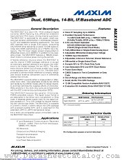 MAX12557ETK+ datasheet pdf MAXIM - Dallas Semiconductor