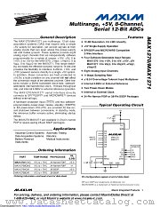 MAX1270AEAI/GH9-T datasheet pdf MAXIM - Dallas Semiconductor